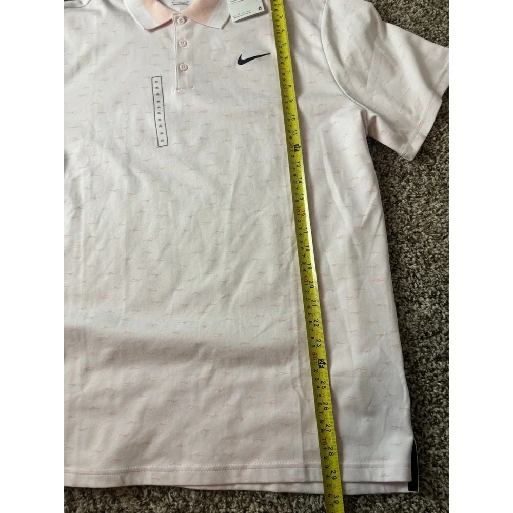 NEW Nike Tour Dri-Fit‎ Golf Polo Shirt Micro Print, Light Peach - Size XL
